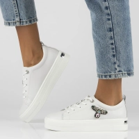 Skórzane sneakersy Filippo DP6042/24 WH białe