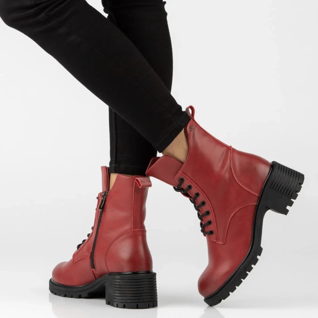 Leather heeled ankle boots Filippo DBT6501/26 RD red
