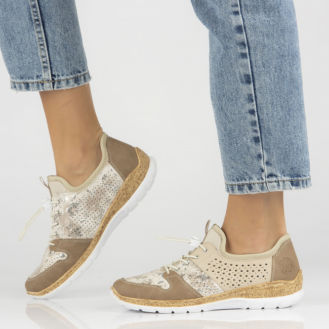 Sneakersy Rieker N4255-60 beżowe