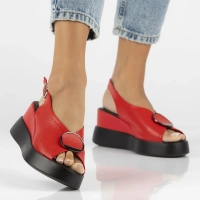 Leather sandals Filippo DS6074/24 RD red