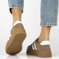Skórzane sneakersy Filippo DP6776/26 BE WH brązowe