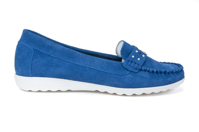 Skórzane mokasyny Filippo 10092 W. niebieskie