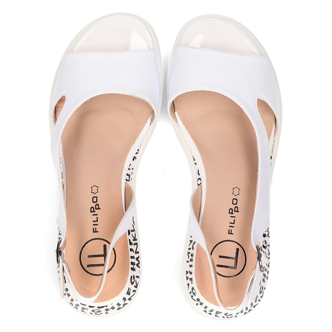 Sandały na koturnie Filippo DS2315/21 WH białe