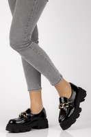 Leather shoes Filippo 20083 black lacquered