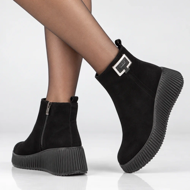 Leather platform ankle boots Filippo DBT6392/26 BK black