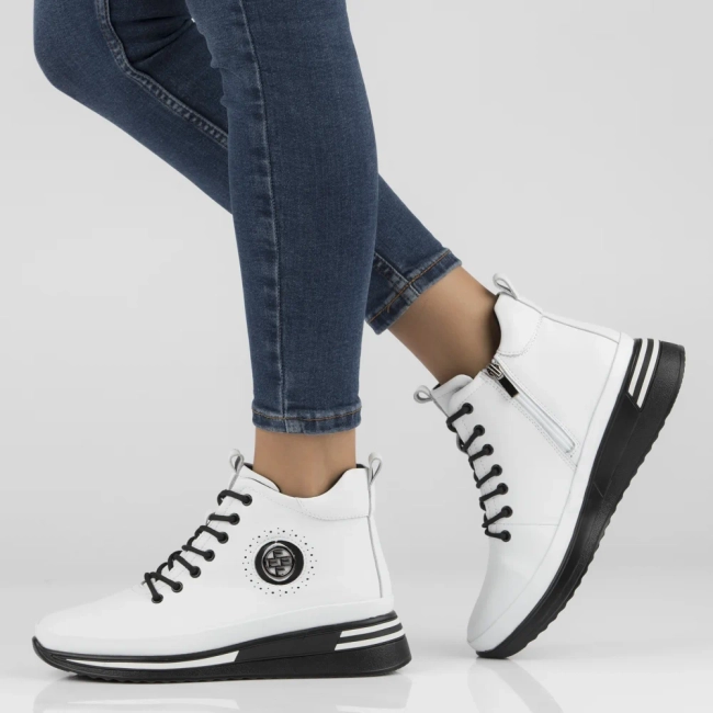 Skórzane botki Filippo DBT4215/25 WH białe