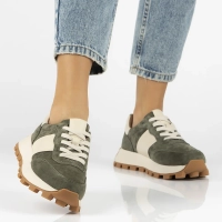 Leather sneakers Filippo DP7112/25 KH khaki