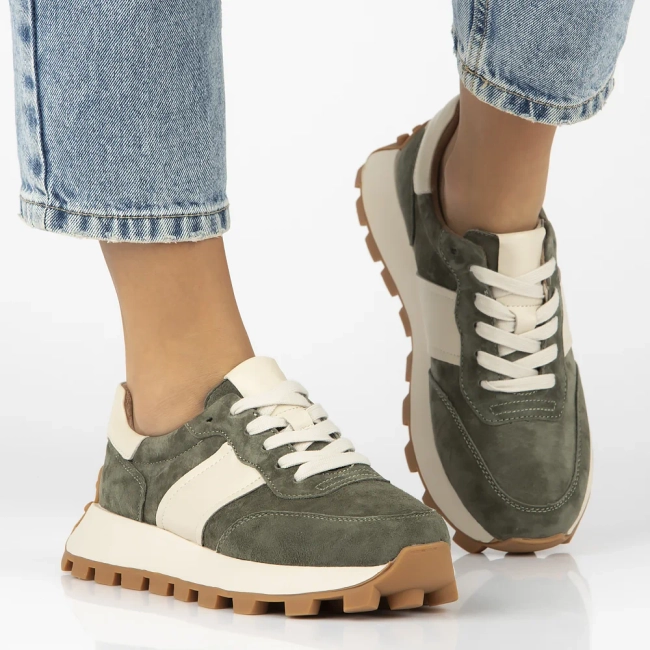 Leather sneakers Filippo DP7112/25 KH khaki