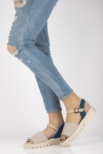 Leather sandals Filippo DS2021/21 GR gray