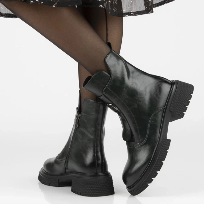 Leather ankle boots Filippo DBT7465/25 GE dark green