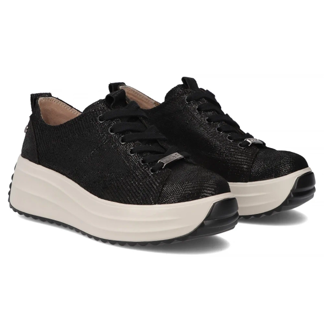 Leather sneakers Filippo DP6795/26 BK black