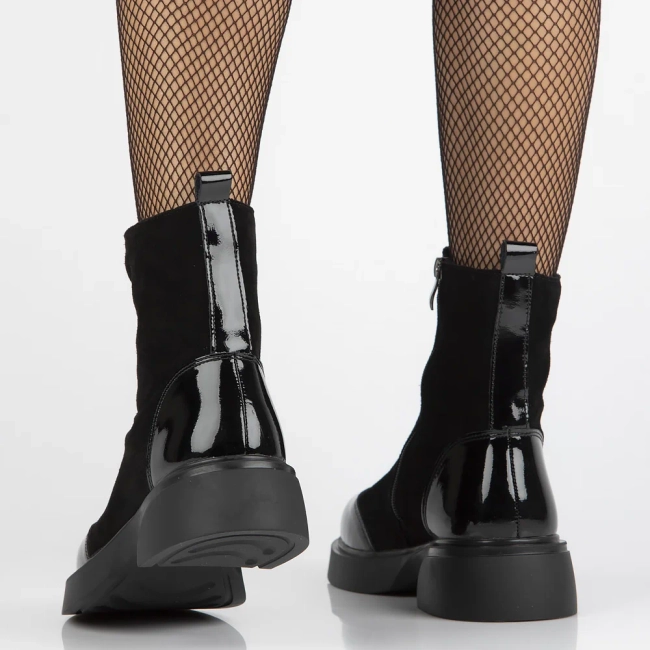 Leather ankle boots DBT6365/24 BK black