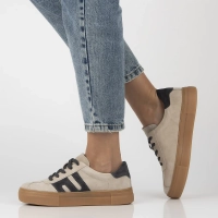 Skórzane sneakersy Filippo DP6798/26 BE GR beżowe