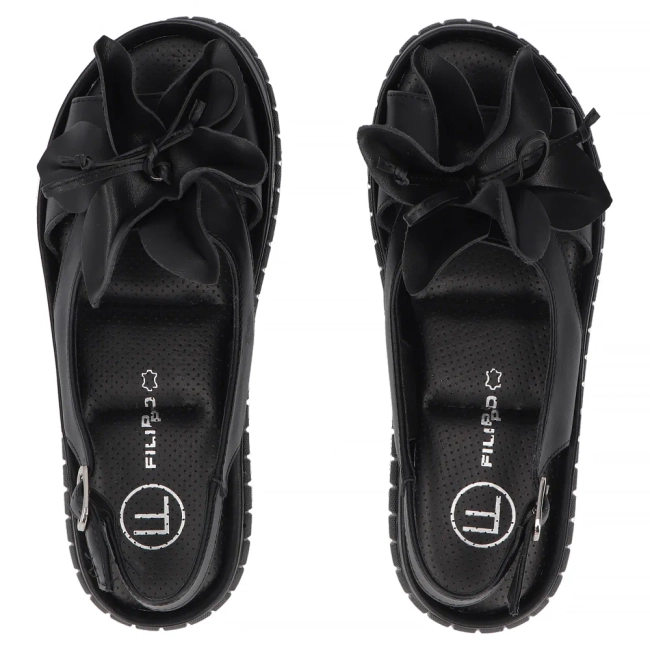 Leather sandals Filippo DS6965/26 BK black