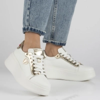 Skórzane sneakersy Filippo DP6792/25 WH GO biało złote