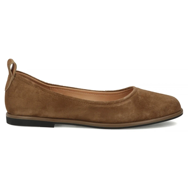 Skórzane baleriny Filippo DP7741/26 CA brązowe