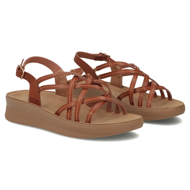 Sandały na platformie Filippo DS7905/26 BR brązowe