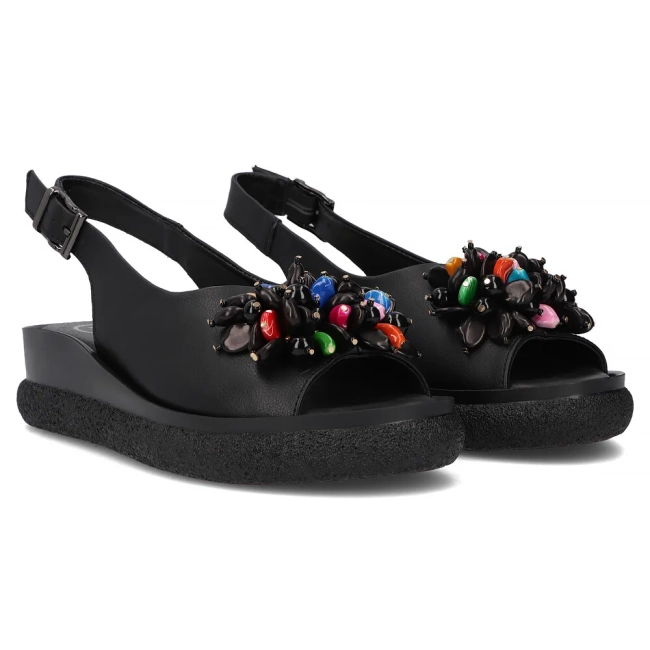 Leather sandals Filippo DS6983/25 BK black
