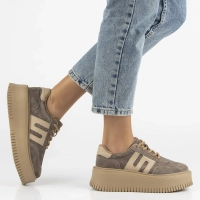 Skórzane sneakersy Filippo DP7111/25 TP taupe