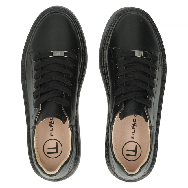 Leather sneakers Filippo DP6119/26 BK black