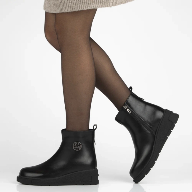 Leather ankle boots Filippo DBT7144/25 BK black