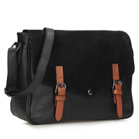 Handbag Toscanio Leather Messenger Bag C246 black