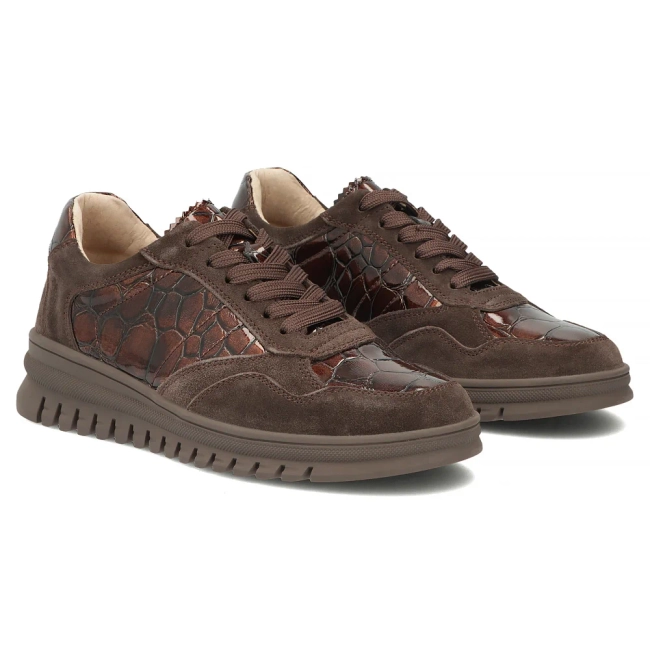 Skórzane sneakersy Filippo DP8103/26 D BR brązowe