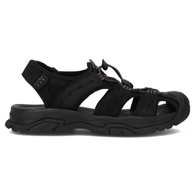 Leather Sandals Filippo MS7035/25 BK black