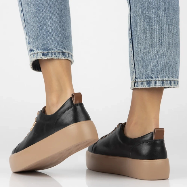 Leather shoes Filippo DP6117/24 BK BE black-beige