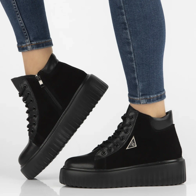 Leather ankle boots DBT6460/24 BK black