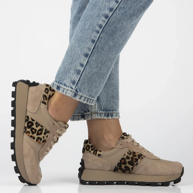 Skórzane sneakersy Filippo DP7112/26 BE LEO brązowe