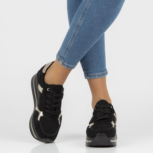 Leather sneakers Filippo DP2004/21 BK black