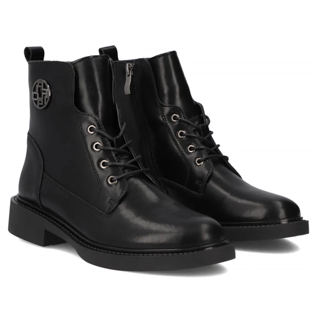 Leather ankle boots Filippo DBT7153/25 BK black