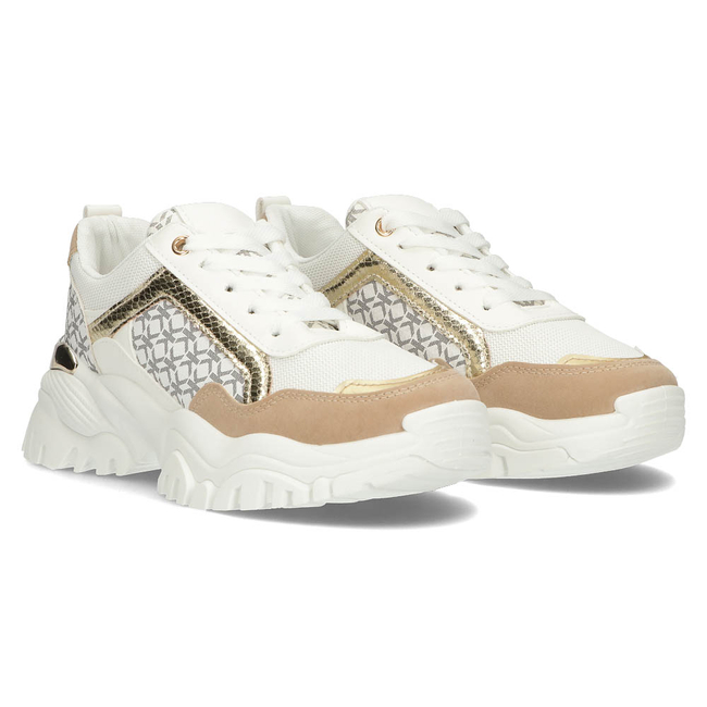 Sneakersy Filippo BB116 biało-beżowe