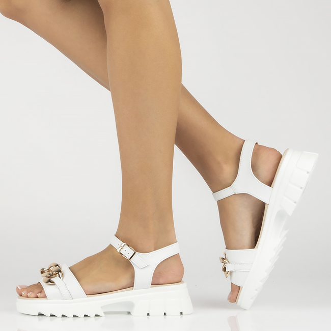 Leather sandals Filippo DS4614/23 WH white