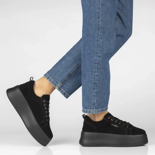 Skórzane sneakersy Filippo DP8114/26 BK czarne