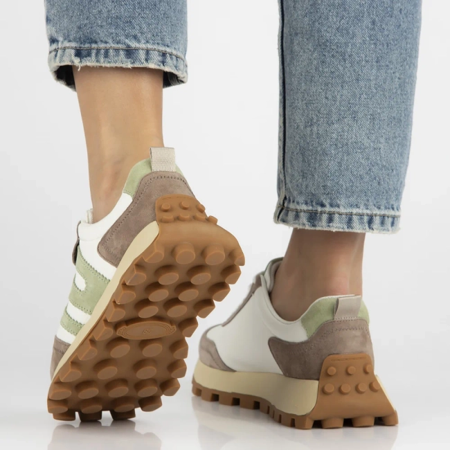 Skórzane sneakersy Filippo DP6743/25 WH BE biało beżowe