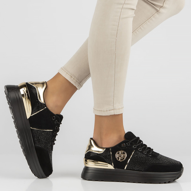 Leather sneakers Filippo DP3538/23 BK D black