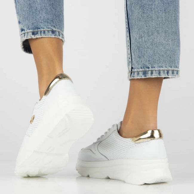 Skórzane Sneakersy Filippo DP2138/24 WH białe