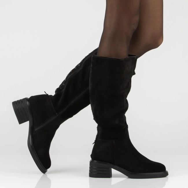 Leather heeled boots Filippo DKZ8002/26 BK black