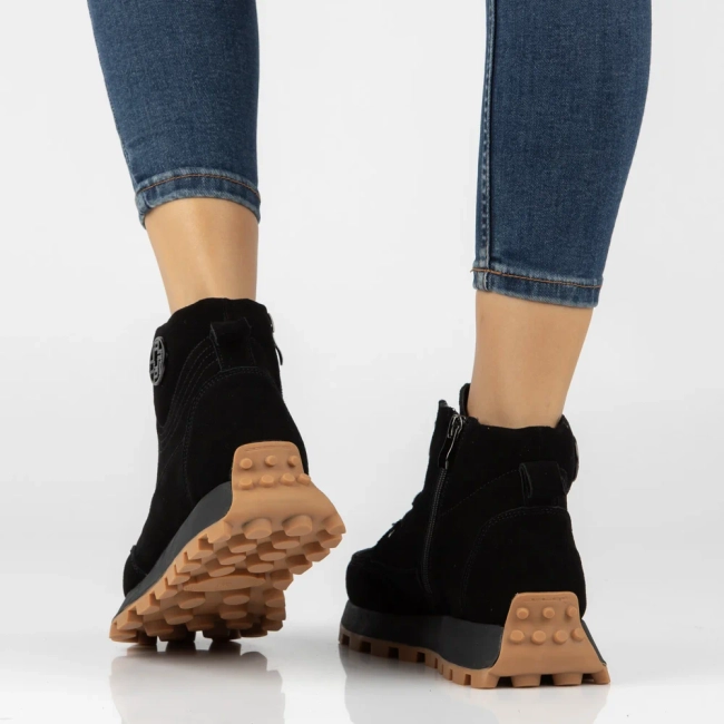 Leather platform ankle boots Filippo DBT7160/26 BK black