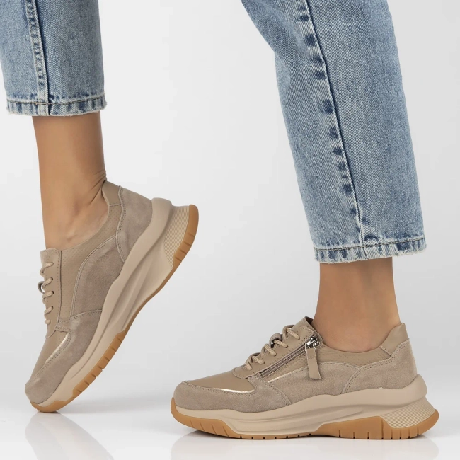 Leather sneakers Filippo DP6435/24 TP taupe