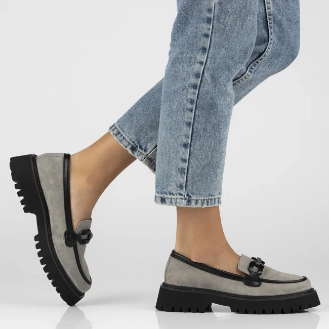 Leather shoes Filippo DP6486/24 GR grey