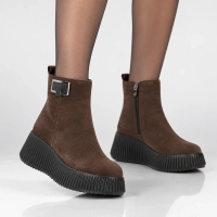 Leather platform ankle boots Filippo DBT6392/26 D BR brown