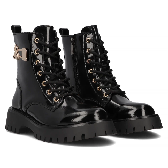 Skórzane botki typu workery Filippo DBT6428/24 BK czarne