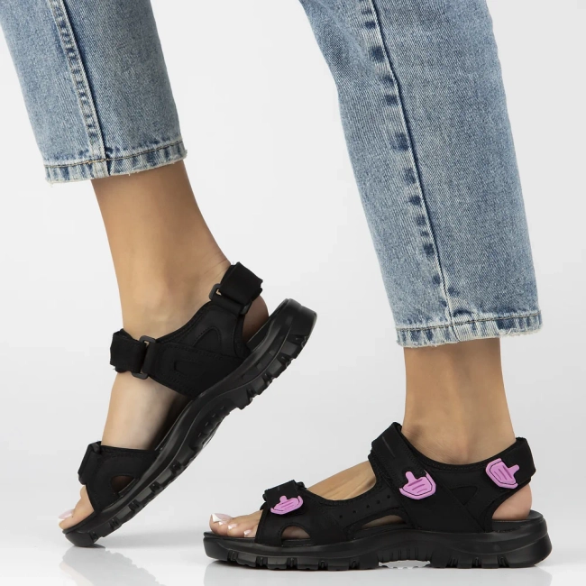 Leather sandals Filippo DS7033/25 BK black