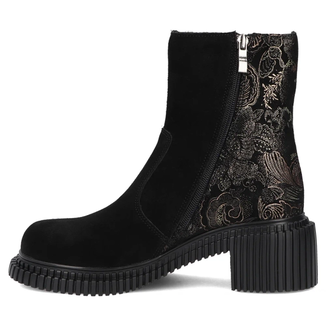 Leather heeled ankle boots Filippo DBT8068/26 BK MLT black
