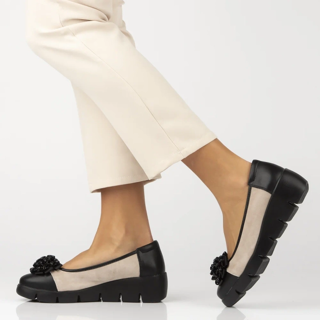 Leather shoes Filippo DP6783/25 BK BE black-beige