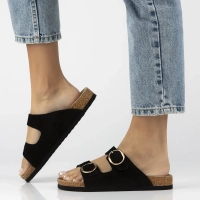 Leather flip-flops Filippo DK7061/25 BK black