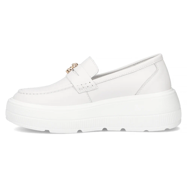 Skórzane półbuty na platformie Filippo DP6844/25 WH białe